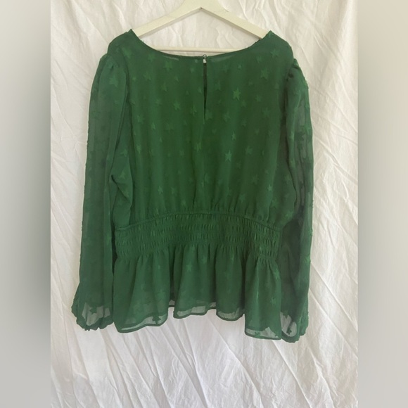 Torrid Crinkle Chiffon With Star Smocked Waist Puff Sleeve Top Size 3 / 3X - Picture 9 of 11